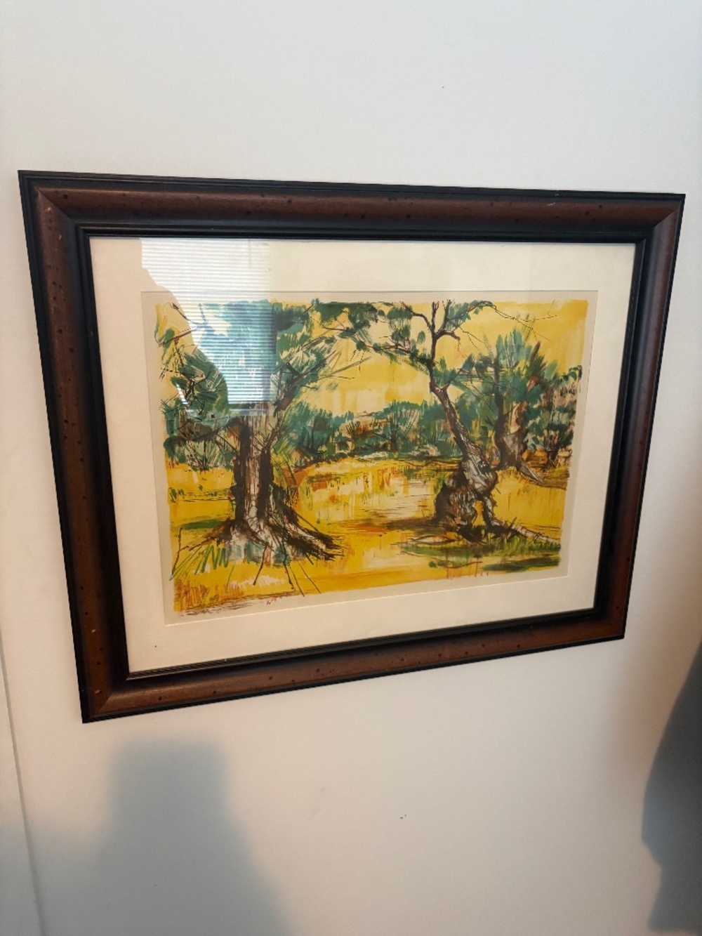 Watercolor Painting with Wood Frame